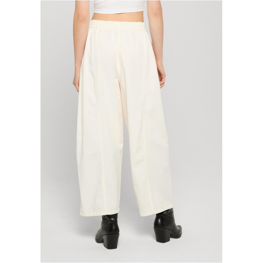 Urban Classics - Barrel Cropped Cotton Wide leg trousers - Off white